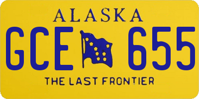 AK license plate GCE655