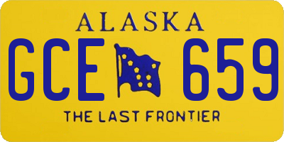 AK license plate GCE659