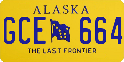 AK license plate GCE664
