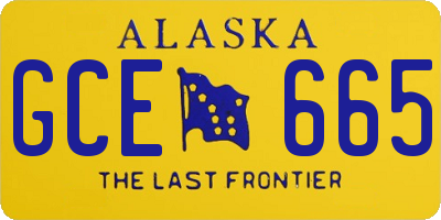 AK license plate GCE665