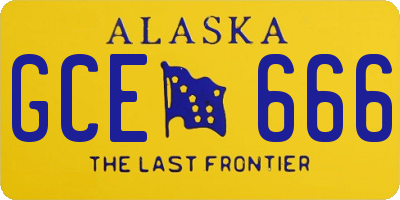 AK license plate GCE666
