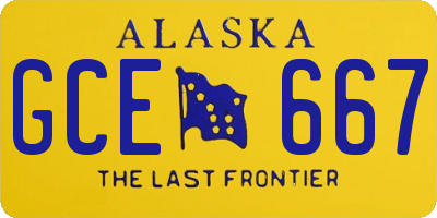 AK license plate GCE667