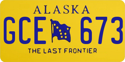 AK license plate GCE673