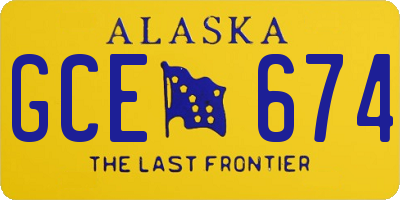 AK license plate GCE674