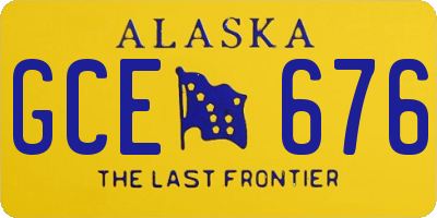 AK license plate GCE676