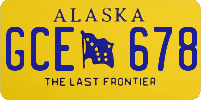 AK license plate GCE678