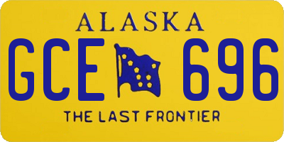 AK license plate GCE696