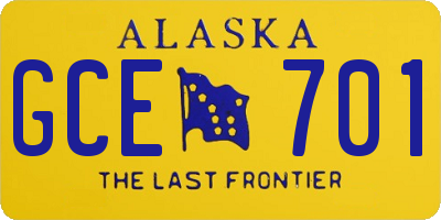 AK license plate GCE701