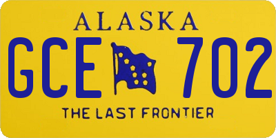 AK license plate GCE702
