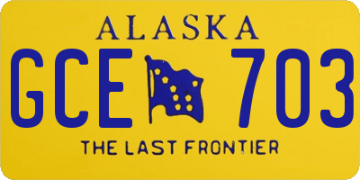 AK license plate GCE703
