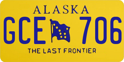 AK license plate GCE706