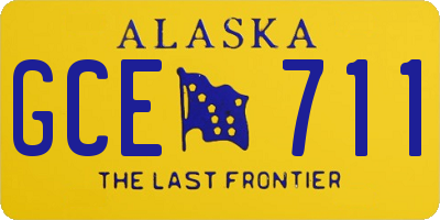 AK license plate GCE711
