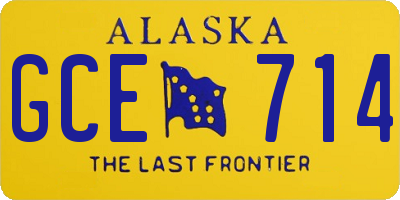 AK license plate GCE714
