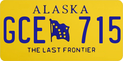 AK license plate GCE715