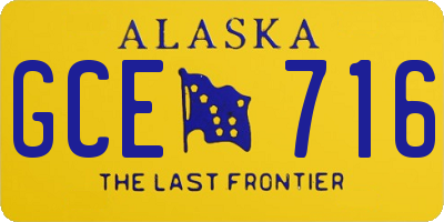 AK license plate GCE716