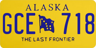 AK license plate GCE718
