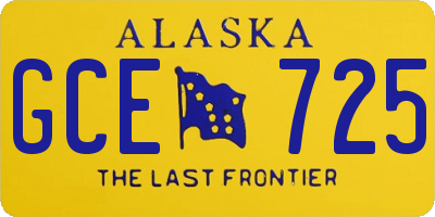 AK license plate GCE725