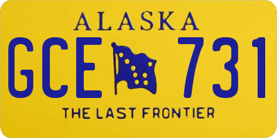 AK license plate GCE731