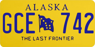 AK license plate GCE742