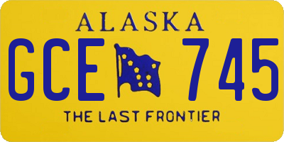 AK license plate GCE745