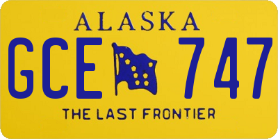 AK license plate GCE747