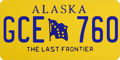 AK license plate GCE760