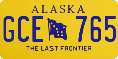 AK license plate GCE765