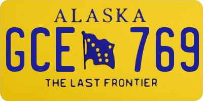 AK license plate GCE769