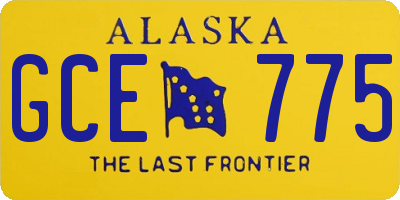 AK license plate GCE775