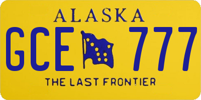 AK license plate GCE777