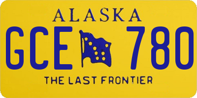 AK license plate GCE780