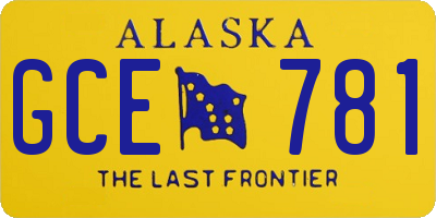 AK license plate GCE781