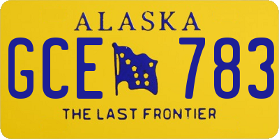 AK license plate GCE783