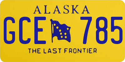 AK license plate GCE785