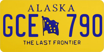 AK license plate GCE790