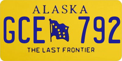 AK license plate GCE792