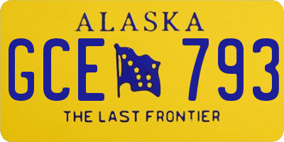 AK license plate GCE793