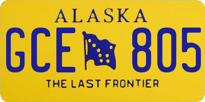 AK license plate GCE805