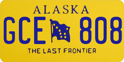 AK license plate GCE808