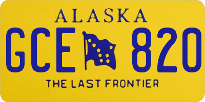 AK license plate GCE820