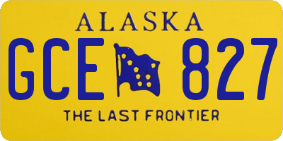 AK license plate GCE827