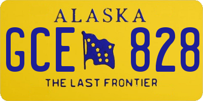 AK license plate GCE828