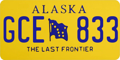 AK license plate GCE833