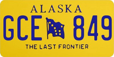 AK license plate GCE849