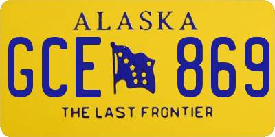AK license plate GCE869