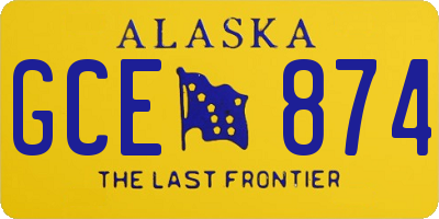 AK license plate GCE874