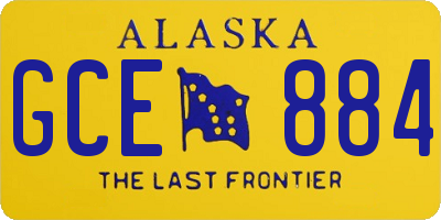 AK license plate GCE884