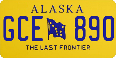 AK license plate GCE890