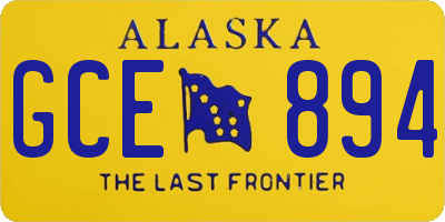 AK license plate GCE894
