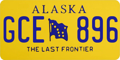 AK license plate GCE896